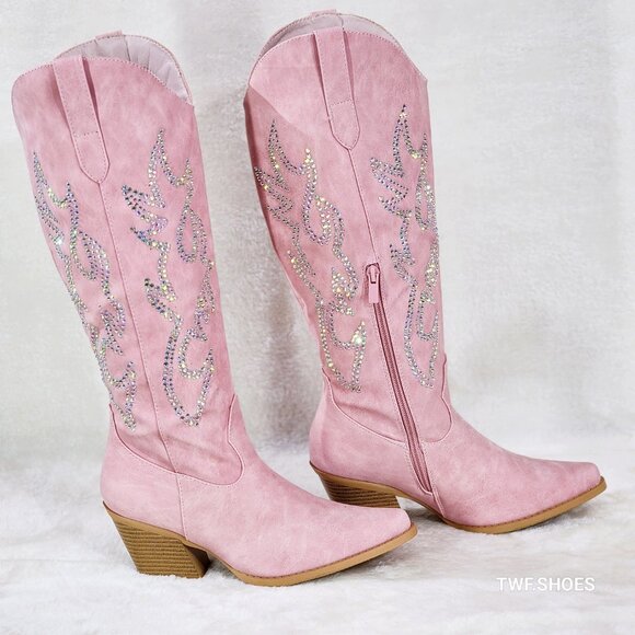 Pink Western Boots with Embellishments - Picture 5 of 9